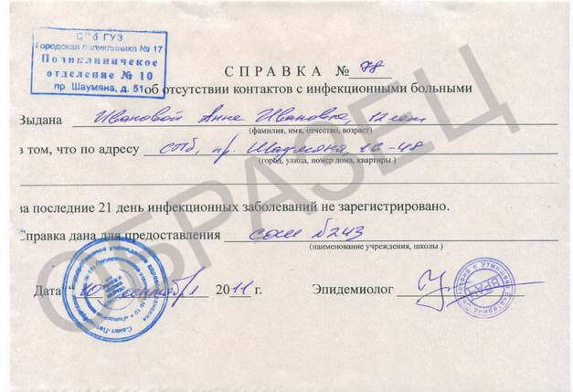 Справка о контактах Справка о контактах